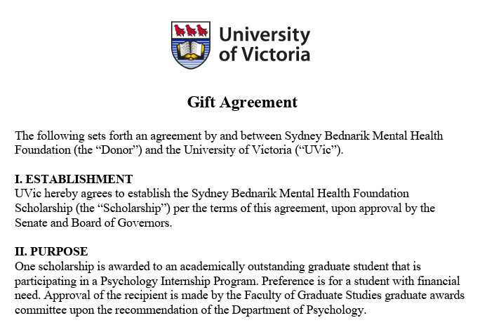 UVIC Scholarship on its way!